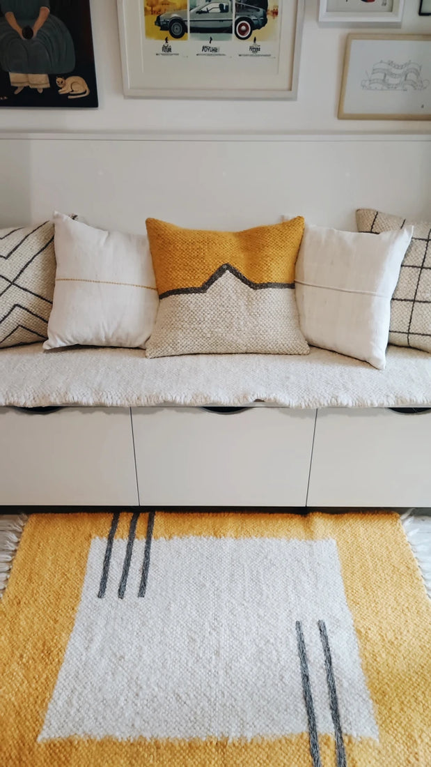 Olava wool pillow photographed in natural daylight